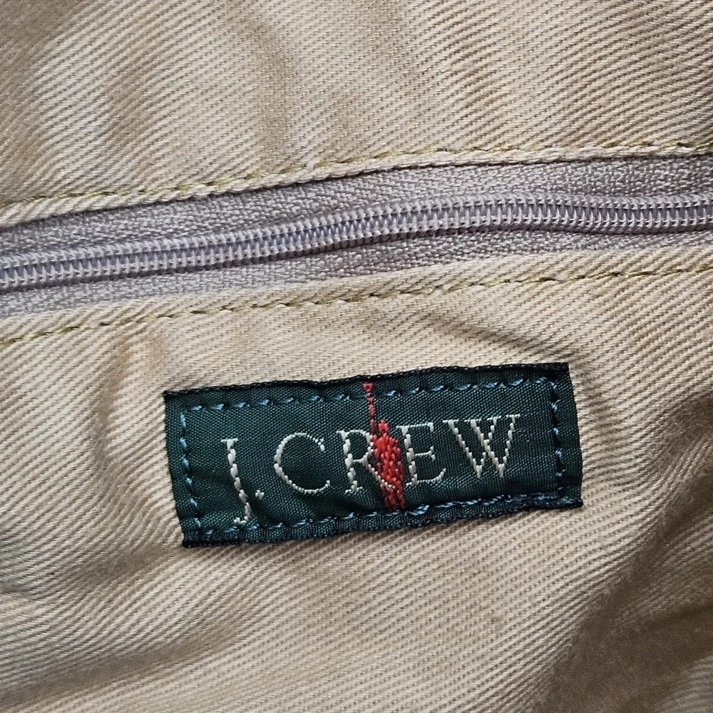 Vintage J CREW Oarsman Rugged Leather Weekender Bag Large Travel Duffle Worn